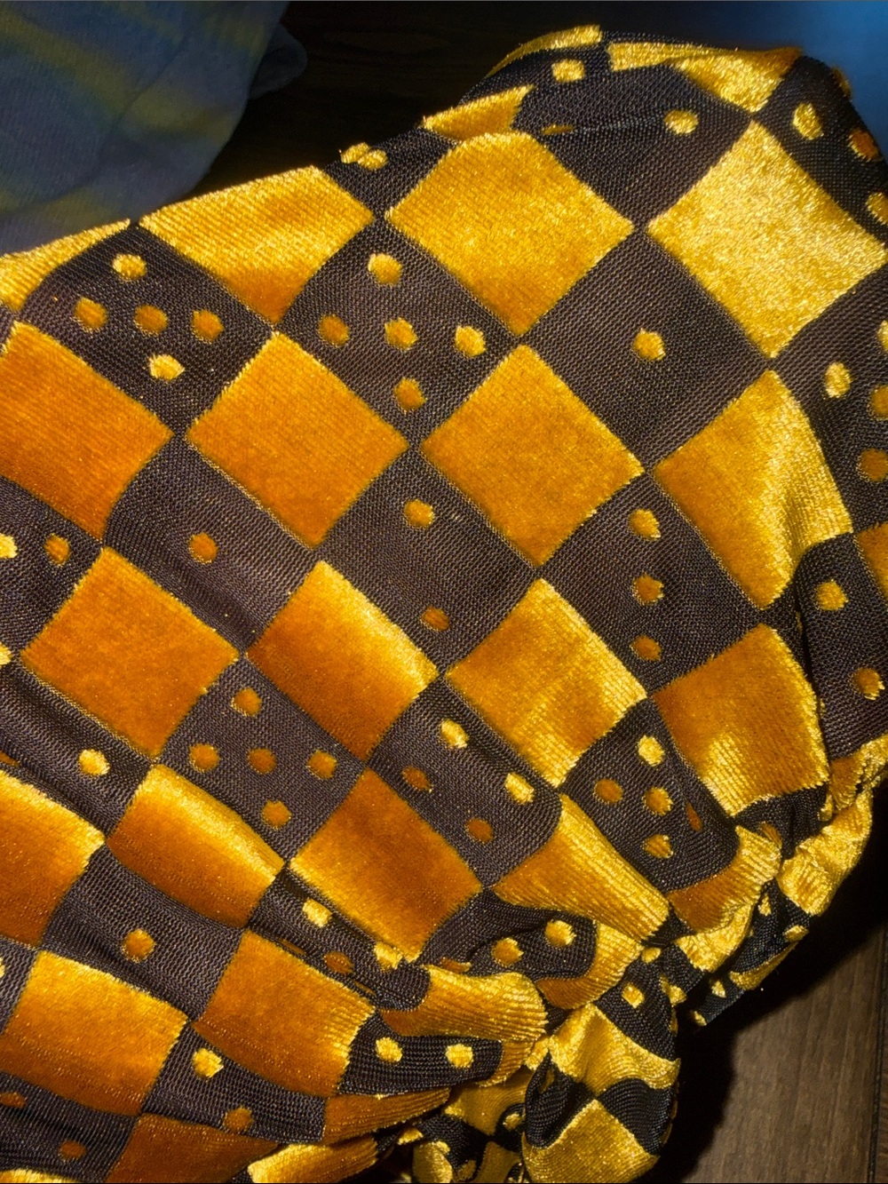 Sheer dice-pattern mock turtleneck - Picture 2 of 4